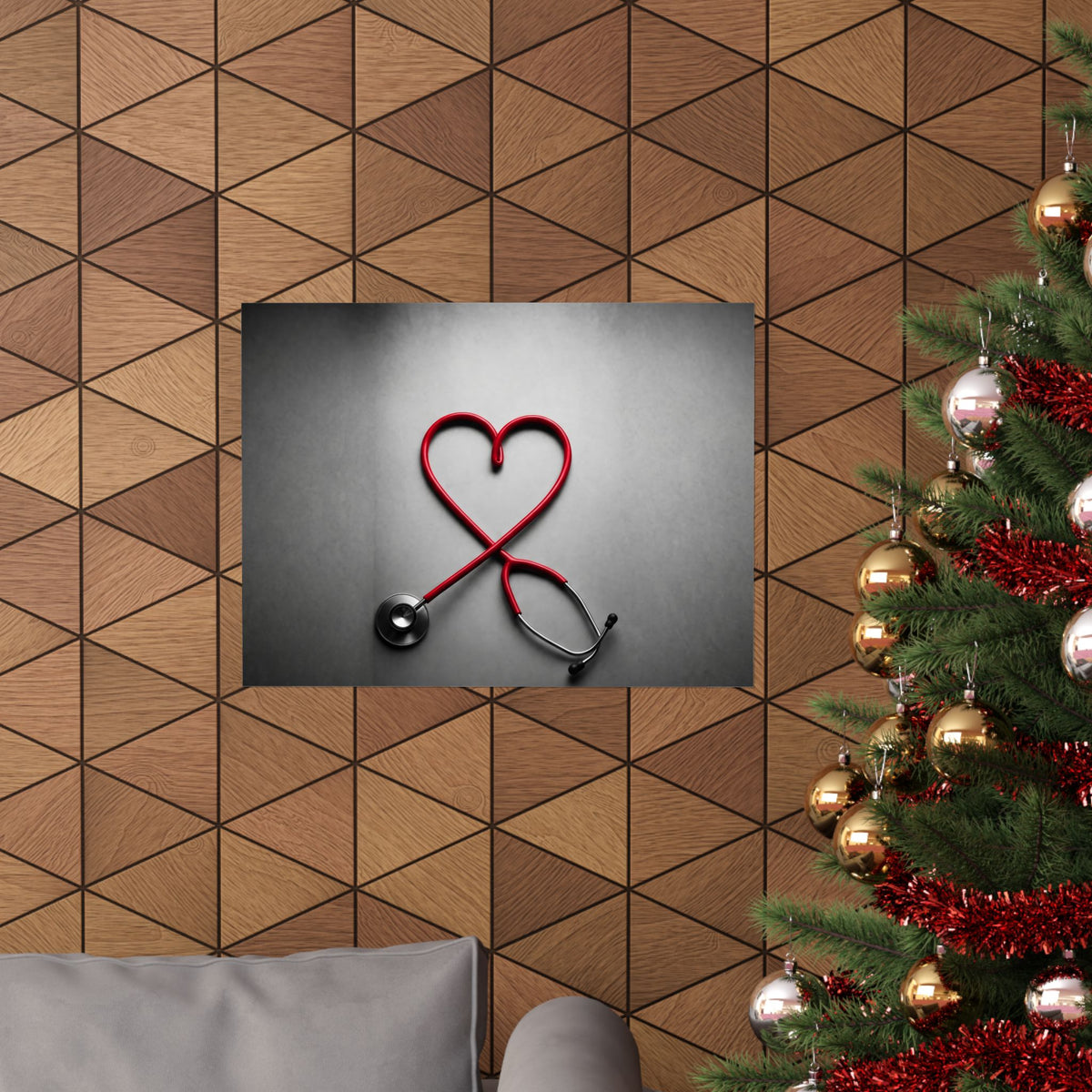 The Stethoscope Heart - Doctor's Office Wall Art | Matte Poster (Landscape)