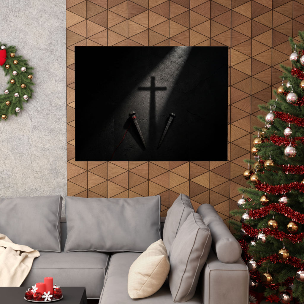 Nails and Shadow - Christian Wall Art | Matte Poster (Landscape)