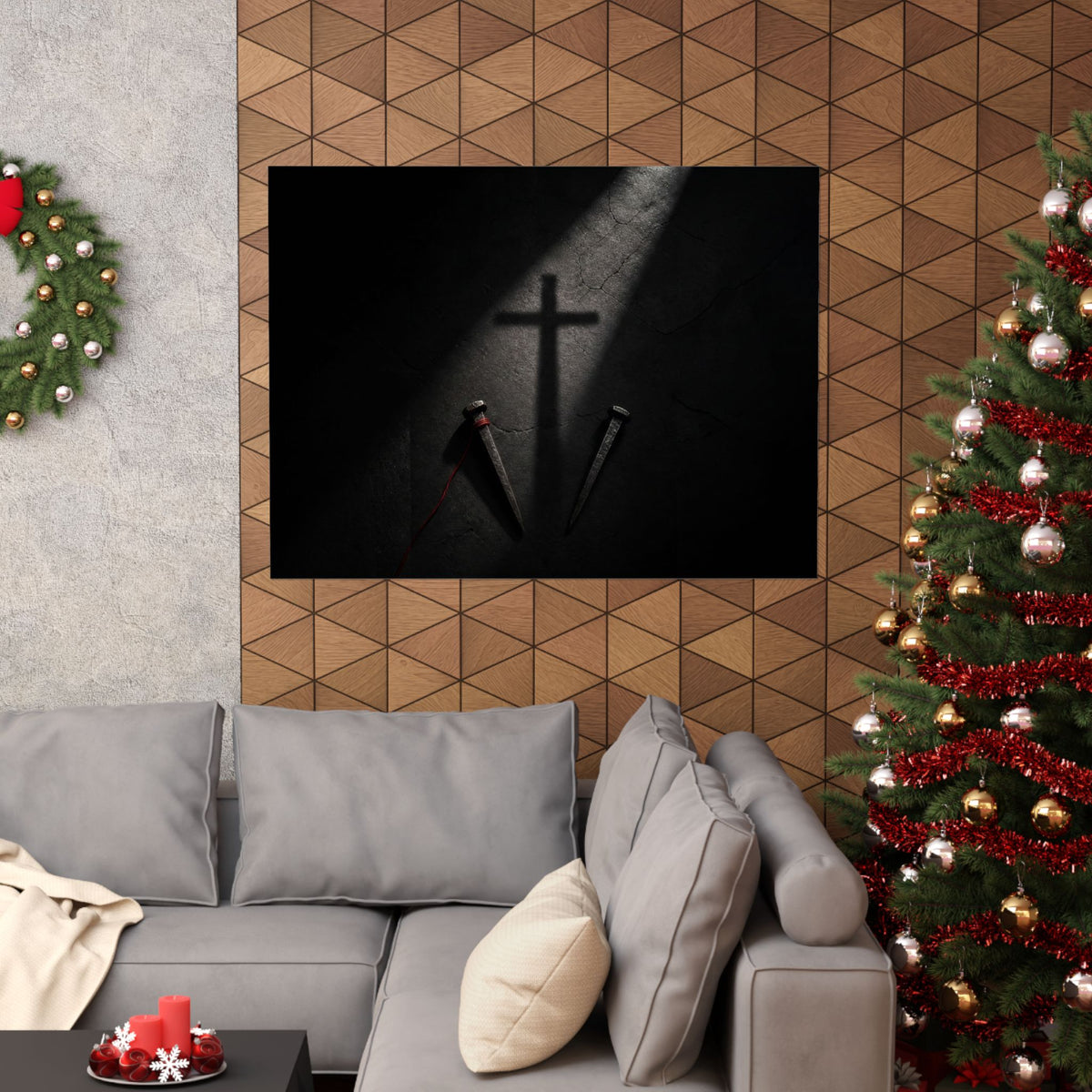 Nails and Shadow - Christian Wall Art | Matte Poster (Landscape)