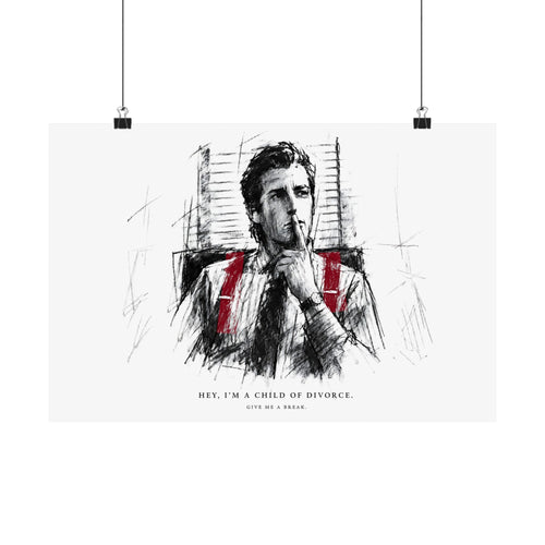 Child of Divorce Sketch - Dark Office Wall Art | Matte Poster (Landscape)