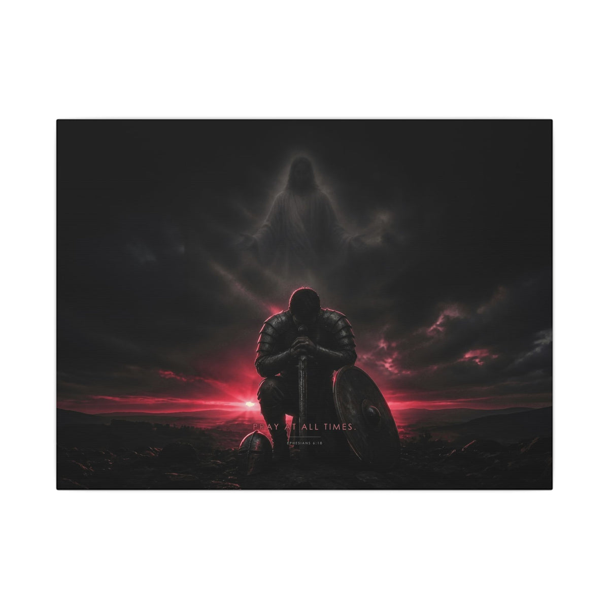 Pray, Then Stand - Armor of God Wall Art | Canvas (Landscape)