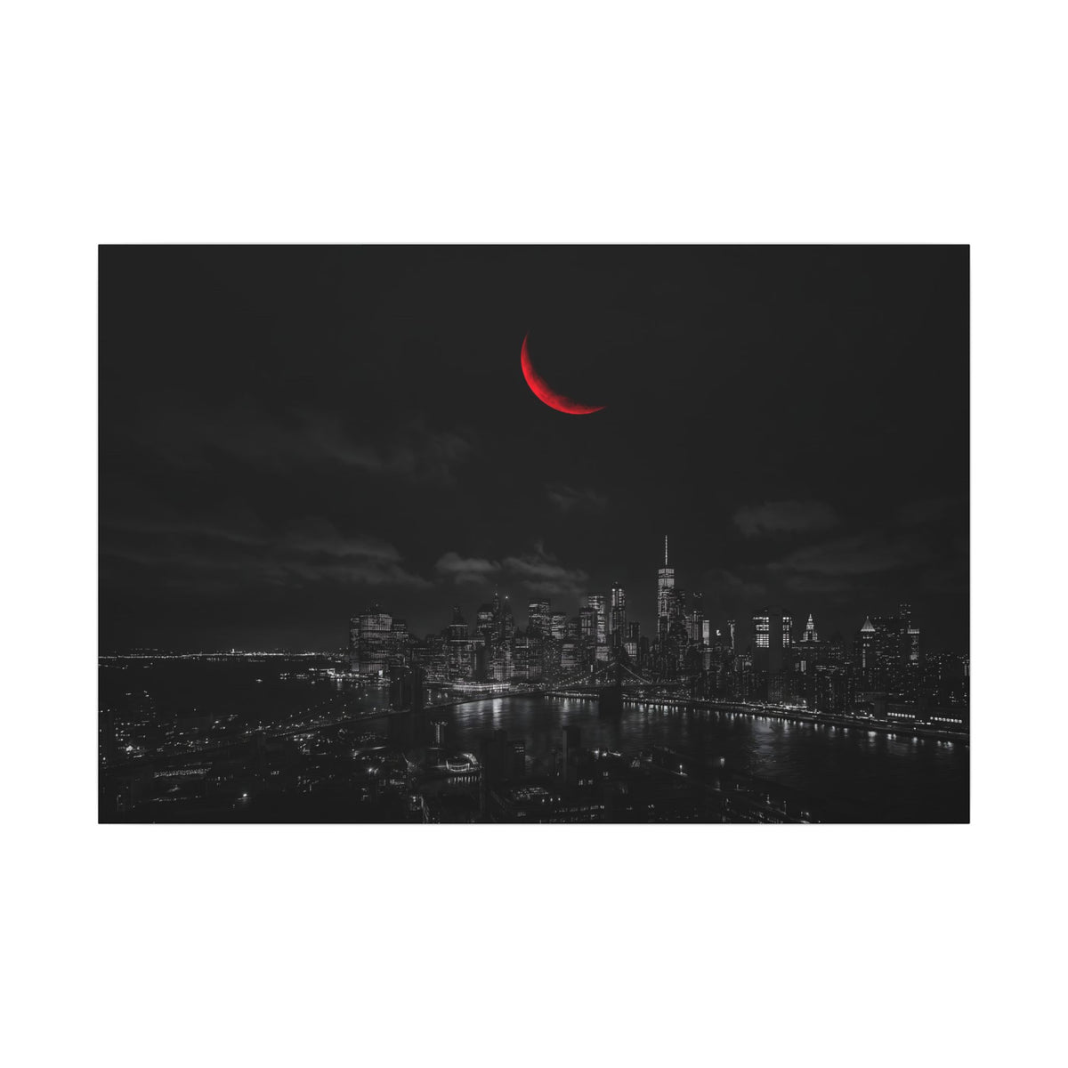 Red Crescent - Red Wall Decor | Canvas (Landscape)