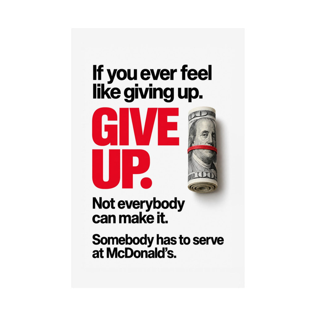 Give Up - Meme Wall Art | Matte Poster