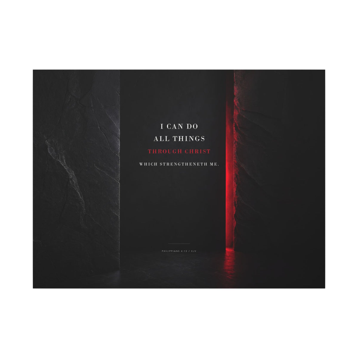 All Things Through Christ - Philippians 4:13 Scripture Wall Art | Canvas (Landscape)