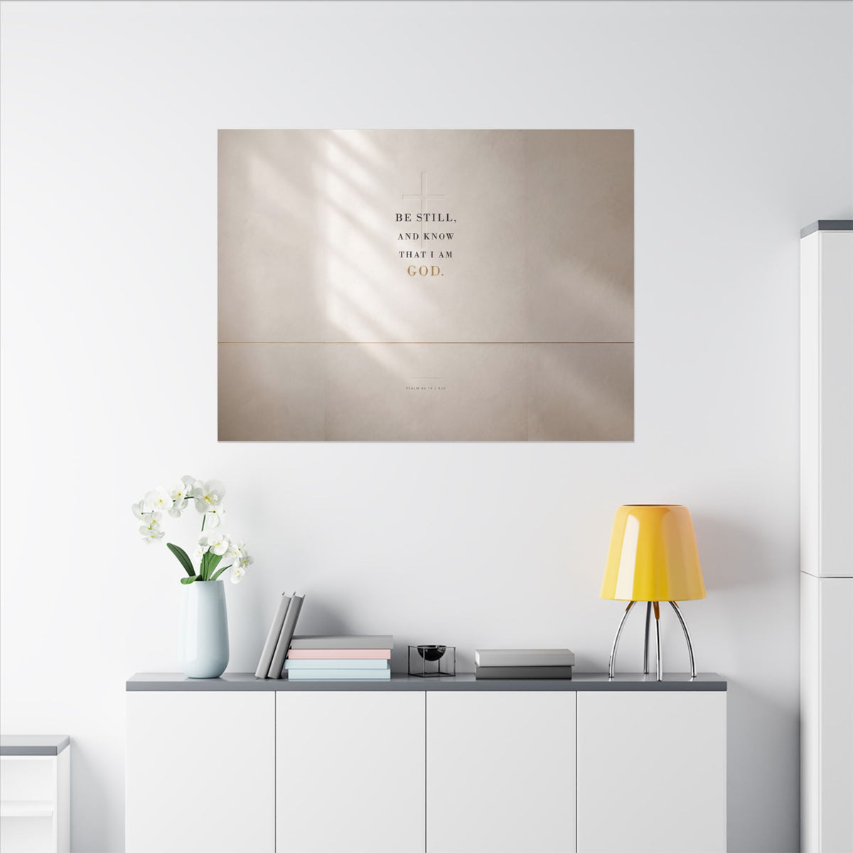 Be Still - Psalm 46:10 Bible Verse Wall Art | Canvas (Landscape)