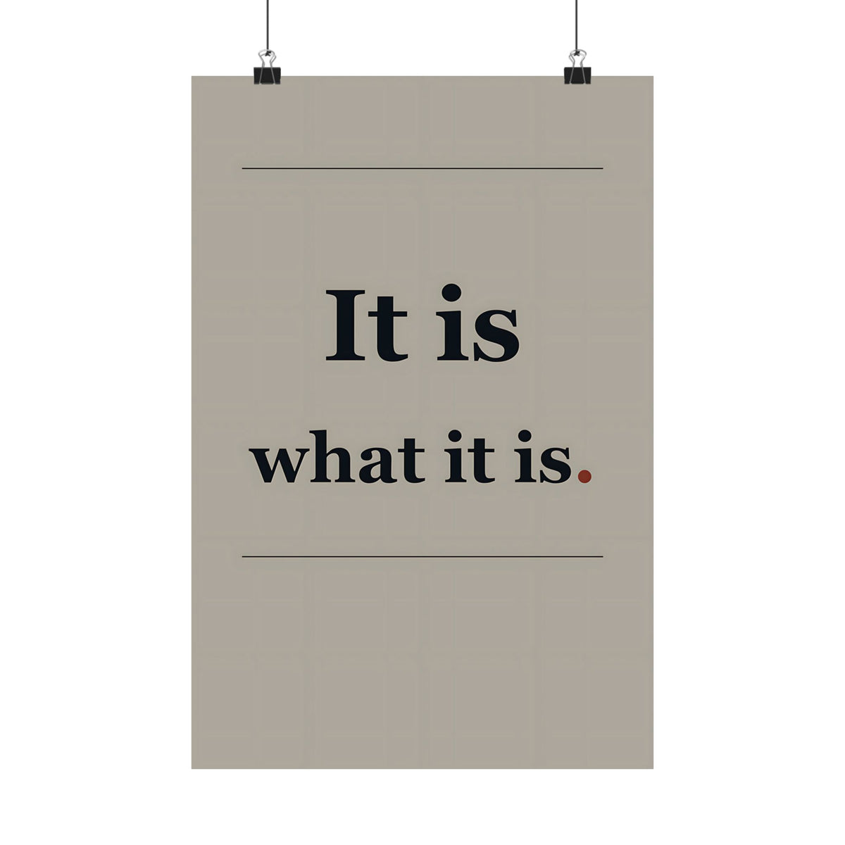 It Is What It Is - Quote Wall Art | Matte Poster