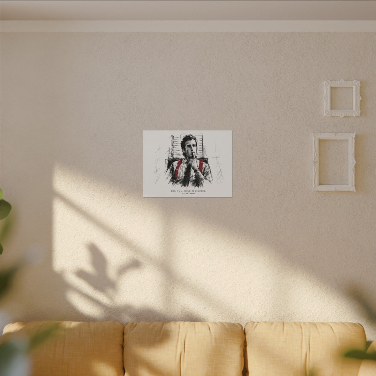 Child of Divorce Sketch - Dark Office Wall Art | Canvas (Landscape)