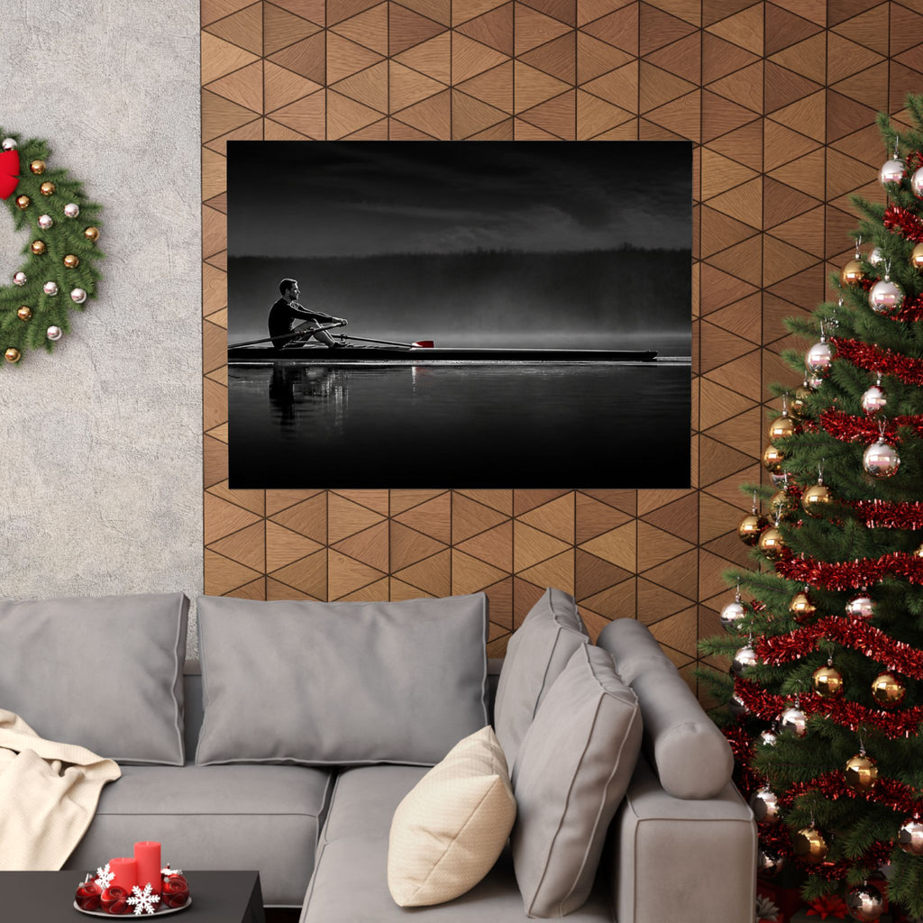 No One Rows for You - Black and White Bedroom Wall Art | Matte Poster (Landscape)
