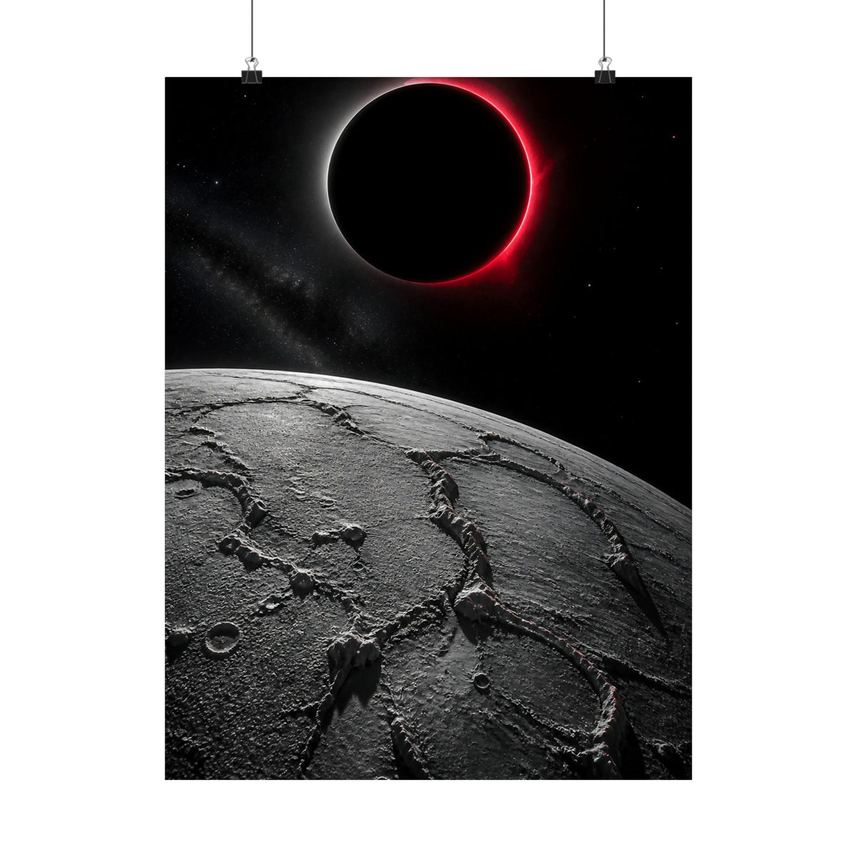 Red Eclipse - Moon Wall Art | Matte Poster