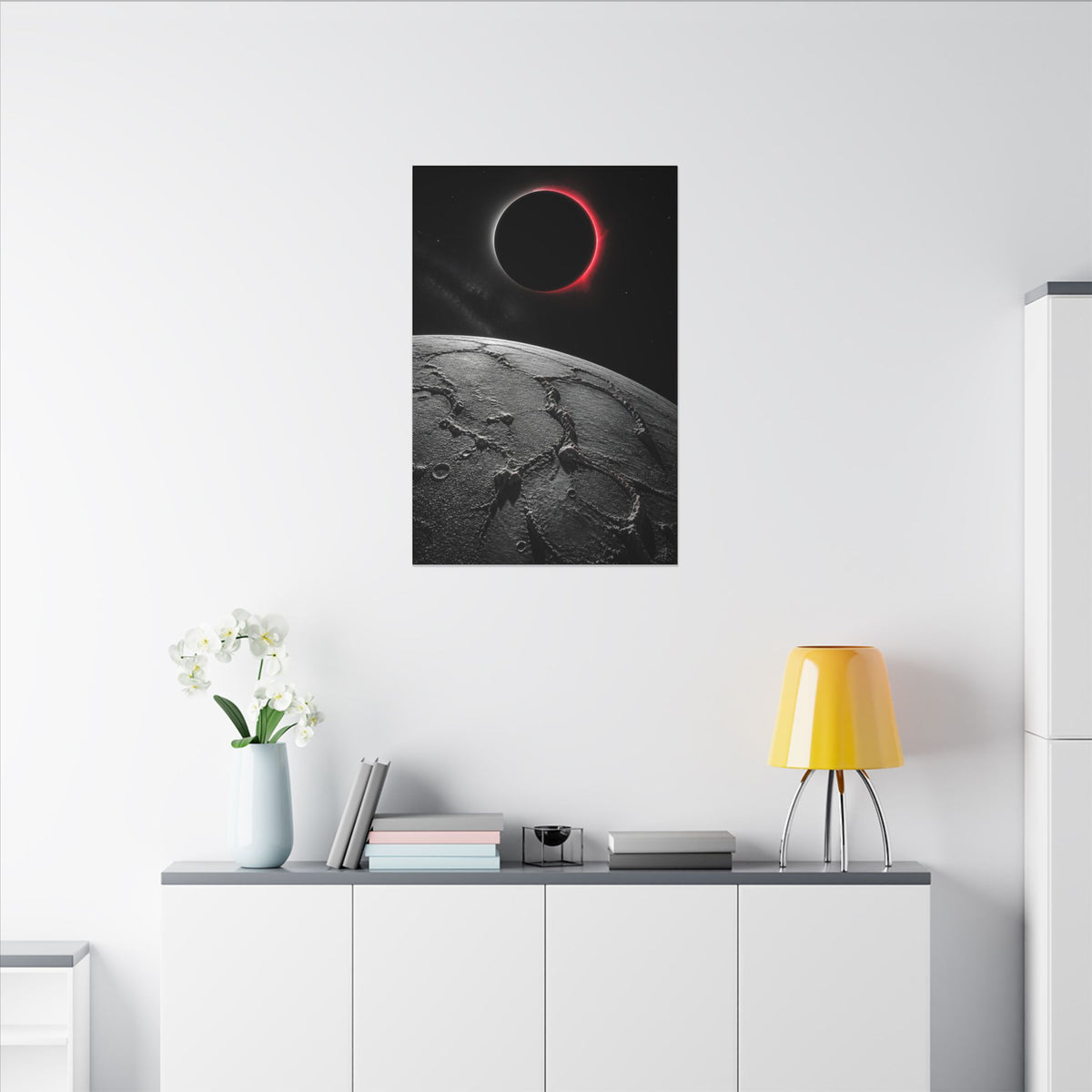 Red Eclipse - Moon Wall Art | Canvas
