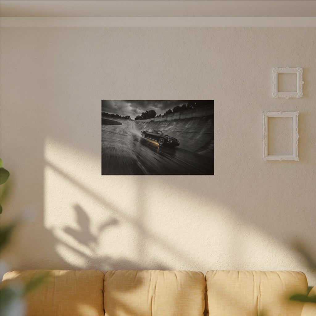 Banked in the Rain - Race Car Wall Art | Canvas (Landscape)