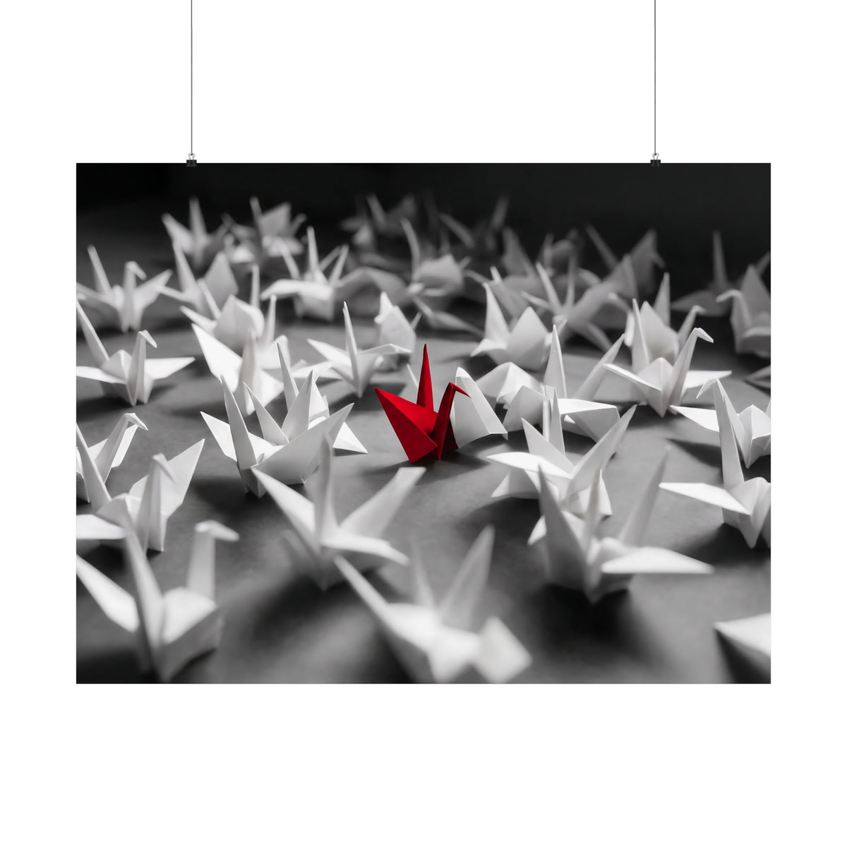 The Red Crane - Unique Wall Art For Office | Matte Poster (Landscape)
