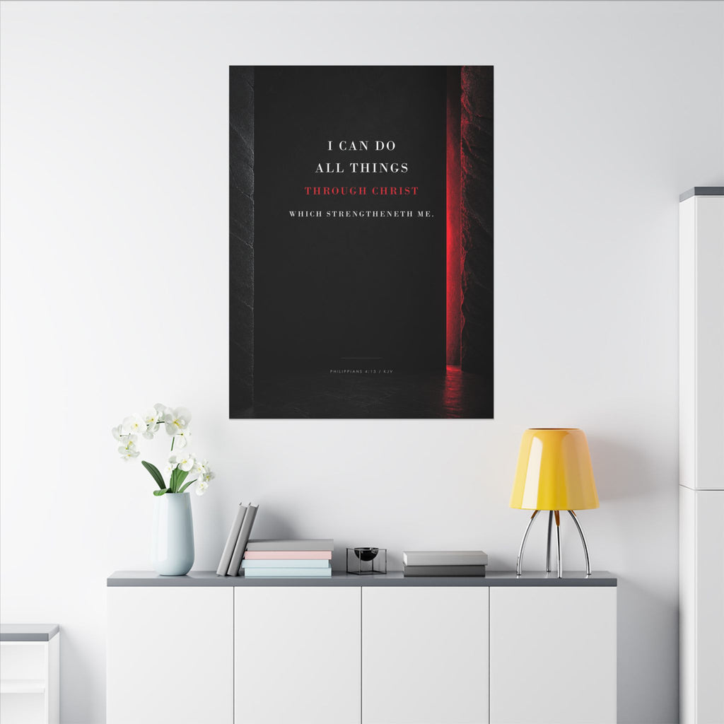 All Things Through Christ - Philippians 4:13 Scripture Wall Art | Canvas