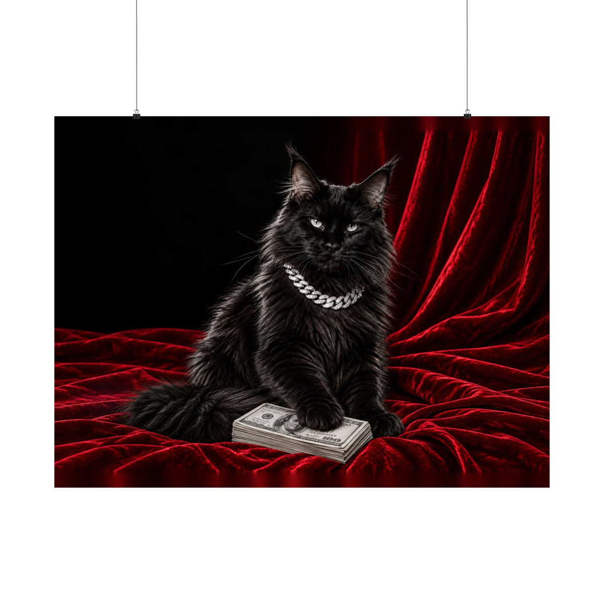Cat Cash - Meme Wall Art | Matte Poster (Landscape)