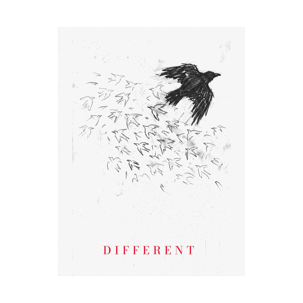 The Flock Went Left - Charcoal Wall Art | Matte Poster