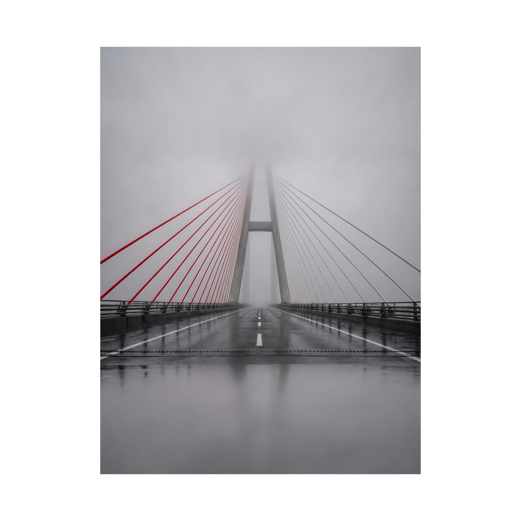 Span in Fog - Red Wall Decor | Matte Poster