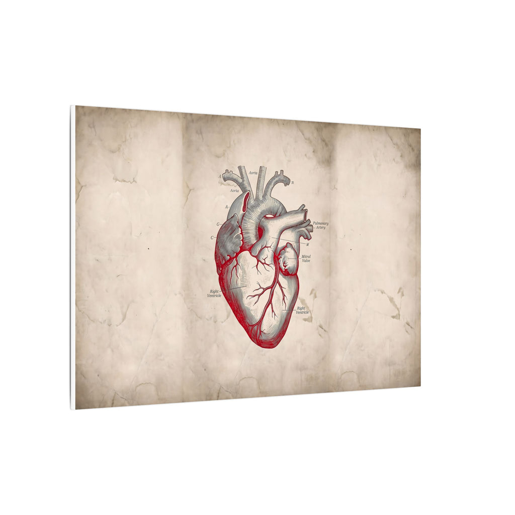 The Anatomical Heart - Wall Art For Doctor Office | Canvas (Landscape)