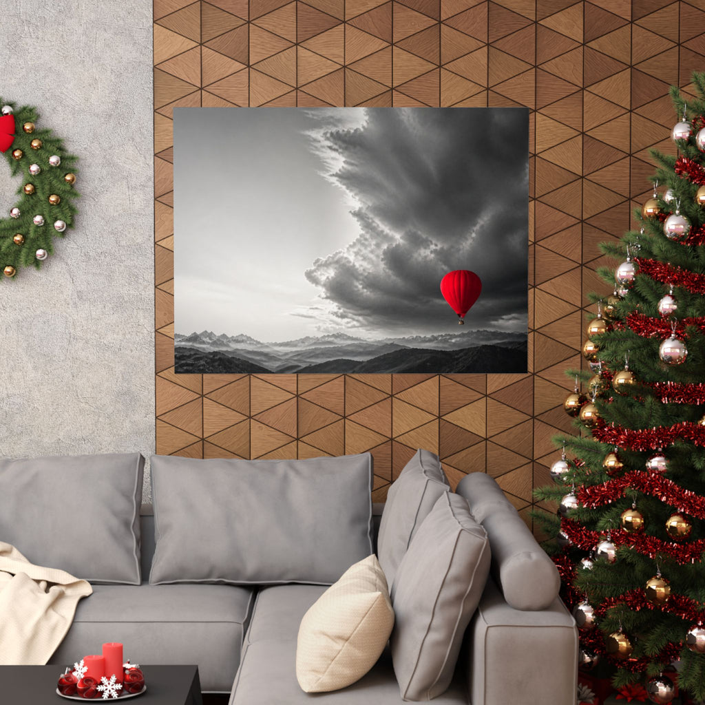 Red Balloon - Over the Bed Wall Art | Matte Poster (Landscape)