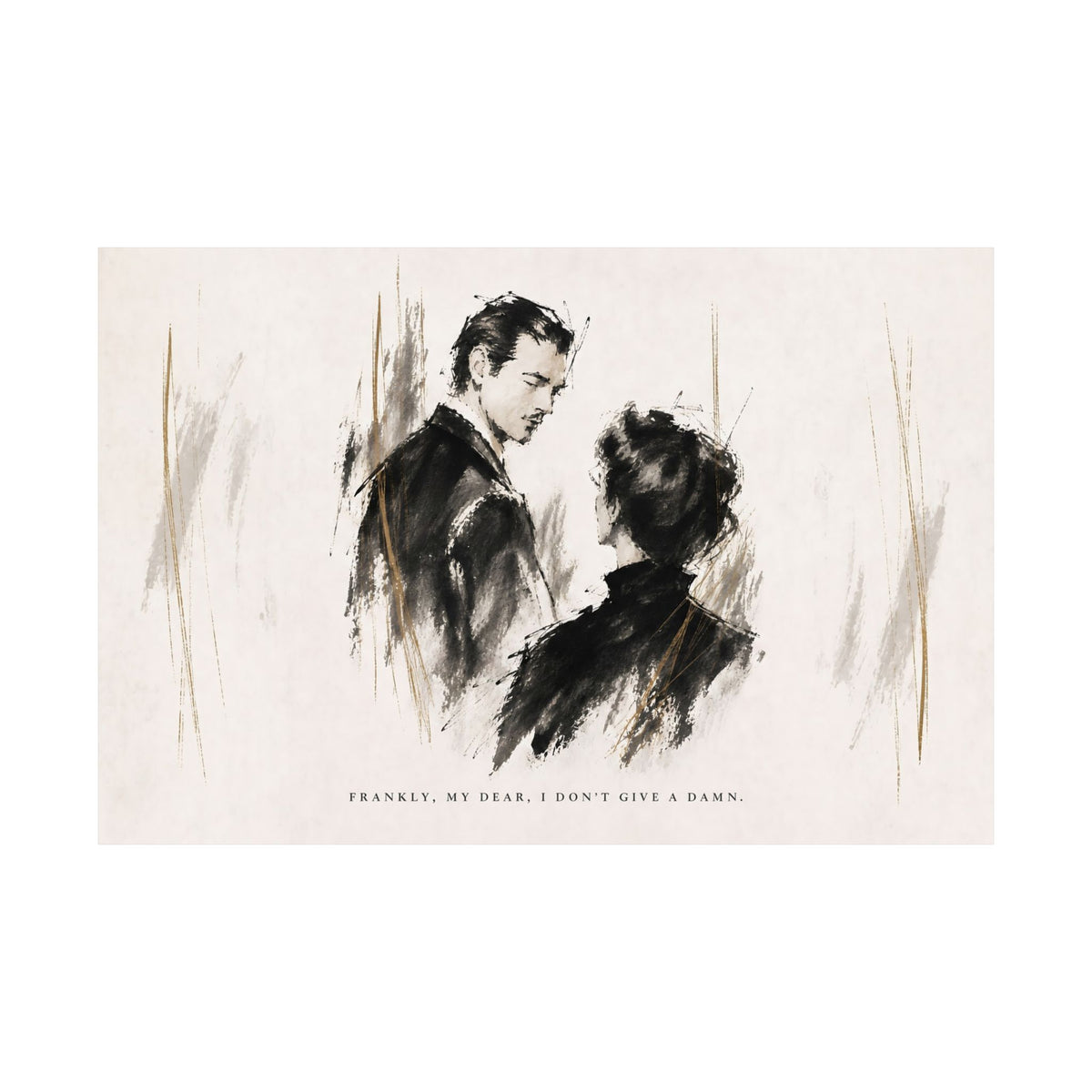 Frankly My Dear - Romantic Noir Wall Art | Matte Poster (Landscape)