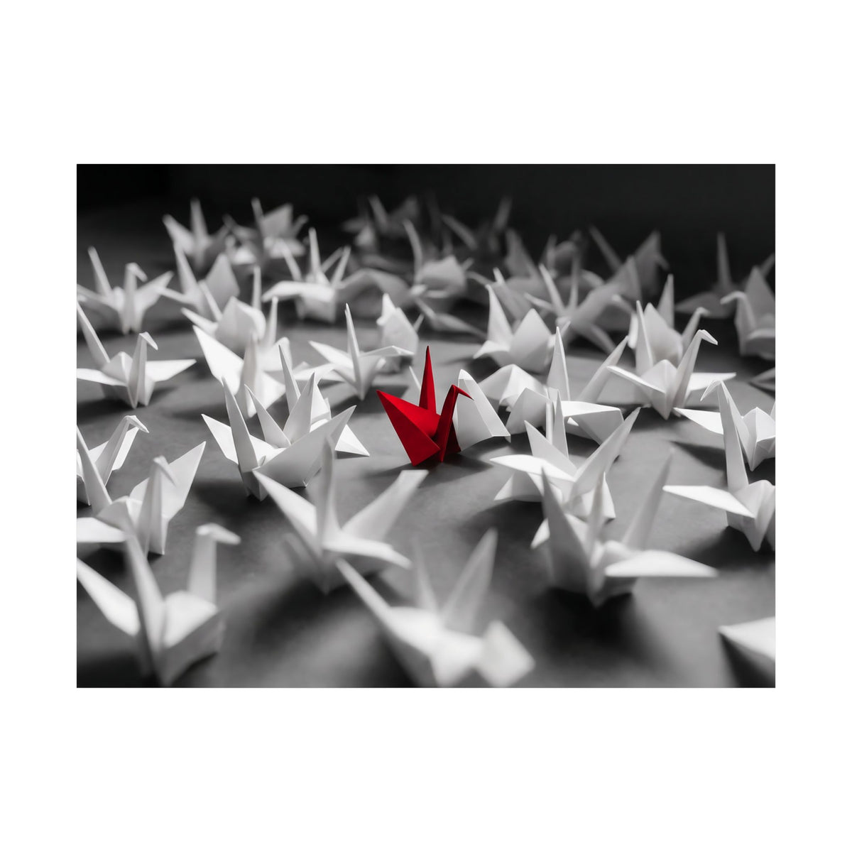 The Red Crane - Unique Wall Art For Office | Matte Poster (Landscape)