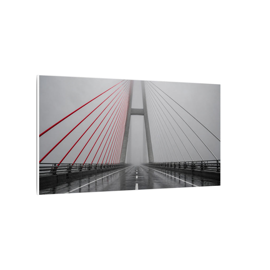 Span in Fog - Red and Black Wall Art | Canvas (Panoramic)