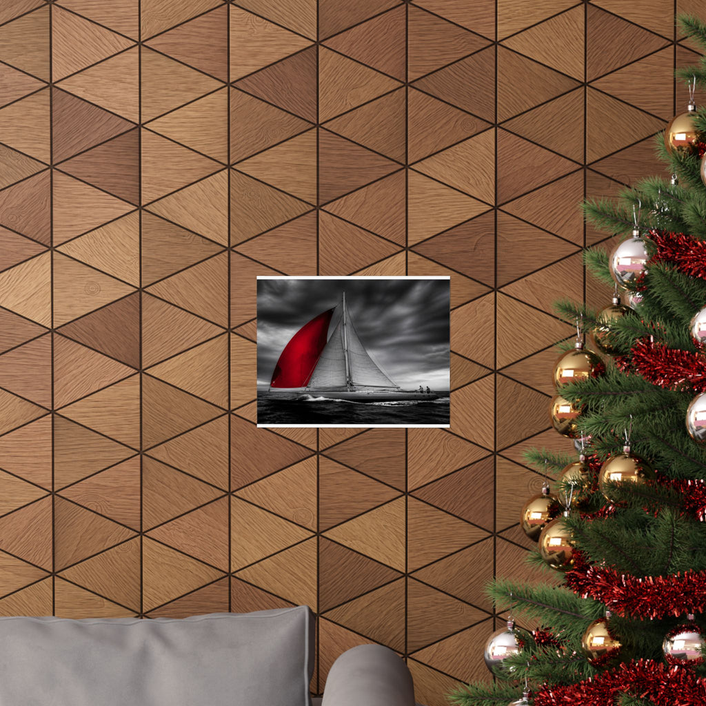 Red Sail - Large Wall Art for Bedroom | Matte Poster (Landscape)
