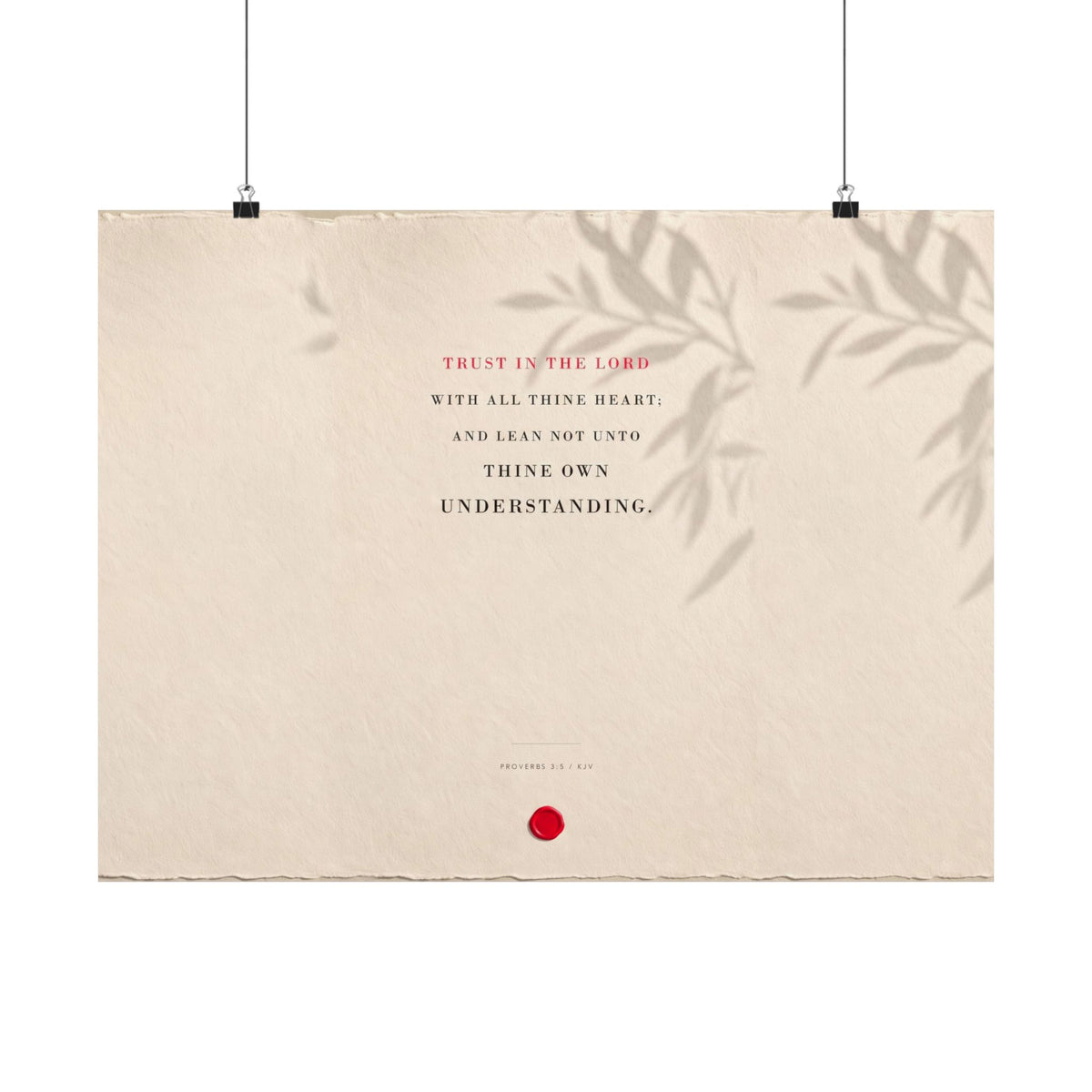Trust in the Lord - Proverbs 3:5 Bible Verse Wall Art | Matte Poster (Landscape)