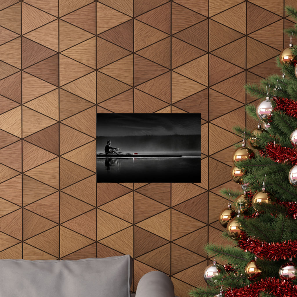 No One Rows for You - Black and White Bedroom Wall Art | Matte Poster (Landscape)