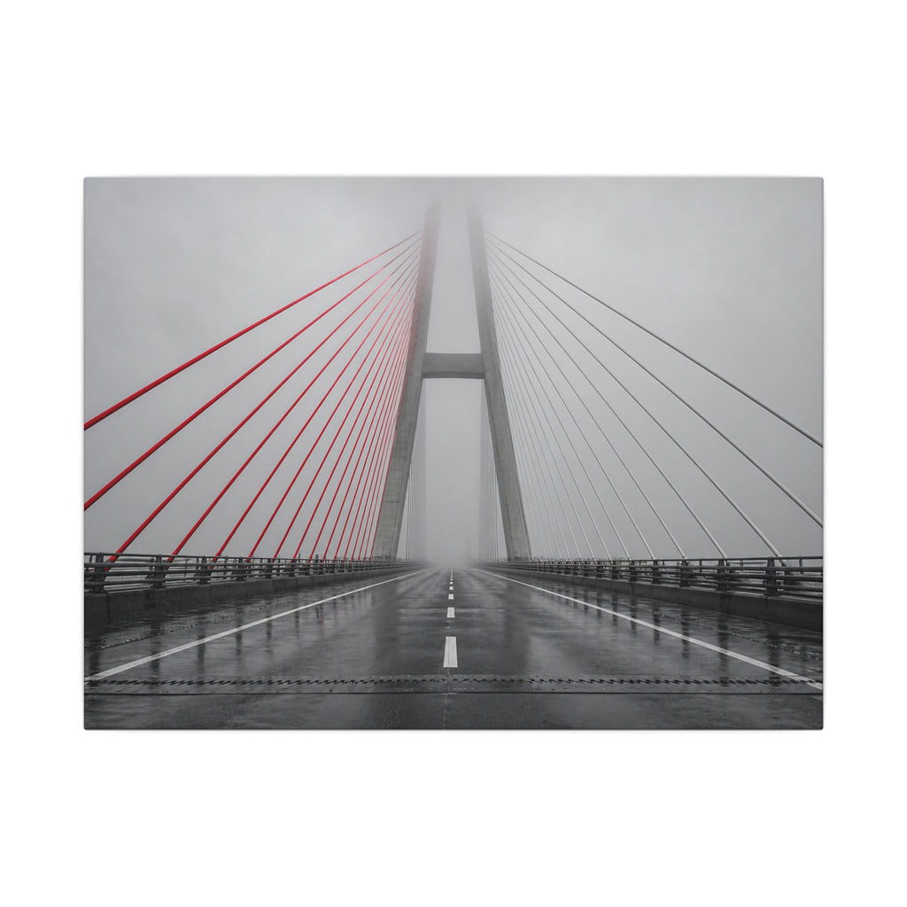 Span in Fog - Red Wall Decor | Canvas (Landscape)