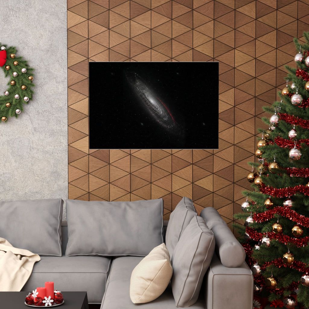 Crimson Orbit - Space Wall Art | Matte Poster (Landscape)