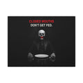 Closed Mouths - Dark Humor Wall Art | Canvas (Landscape)