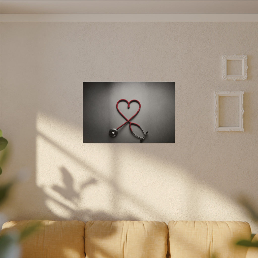 The Stethoscope Heart - Doctor's Office Wall Art | Canvas (Landscape)