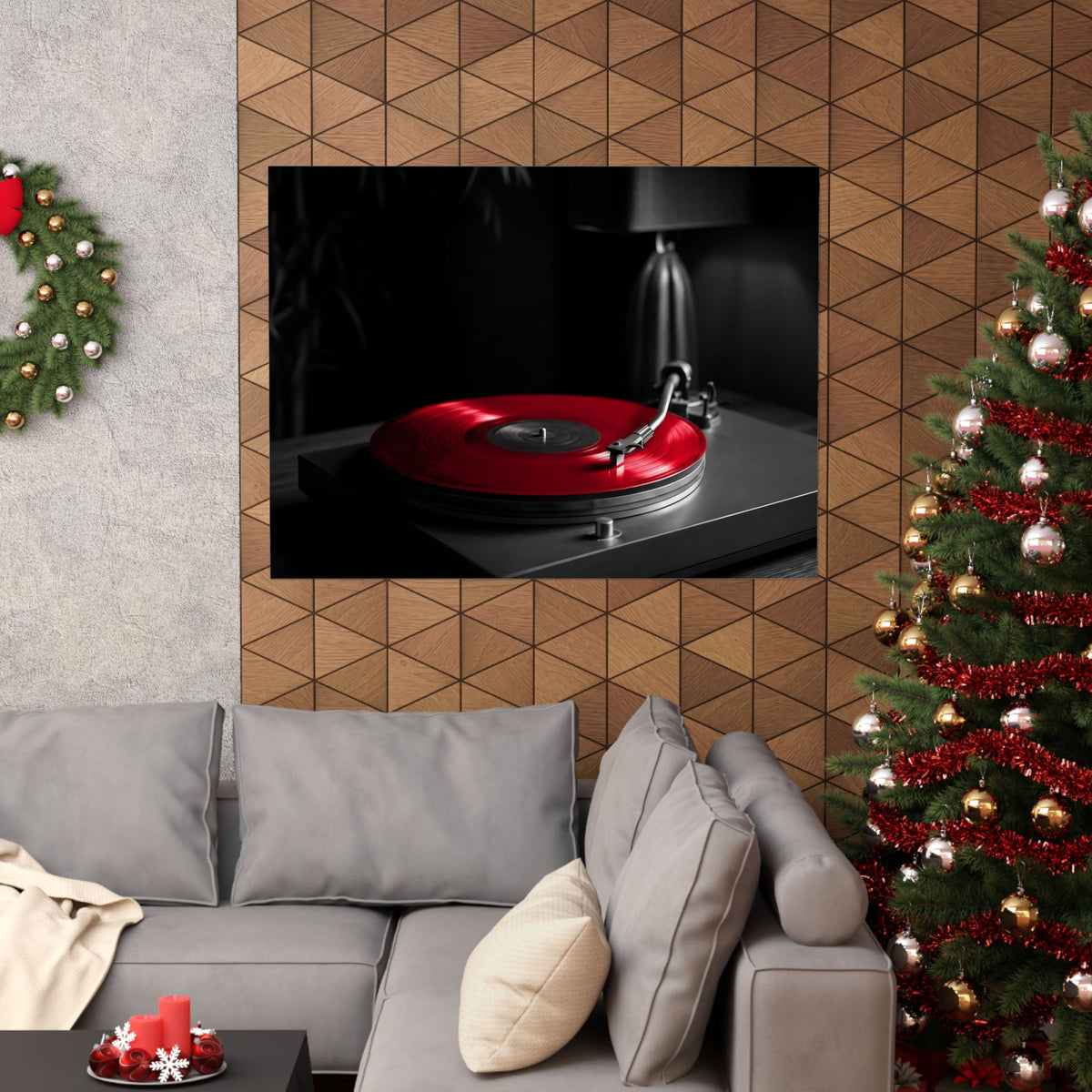 Red Vinyl - Mens Office Wall Art | Matte Poster (Landscape)