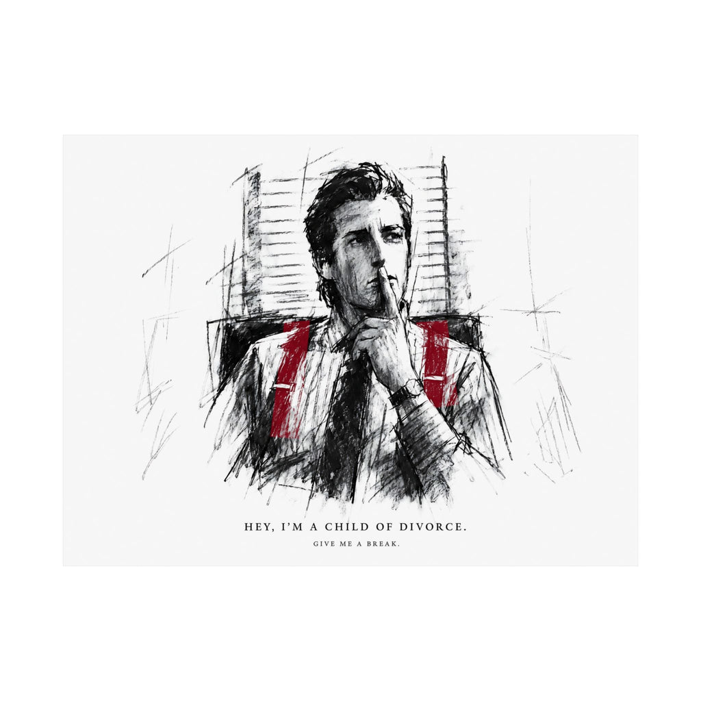 Child of Divorce Sketch - Dark Office Wall Art | Matte Poster (Landscape)