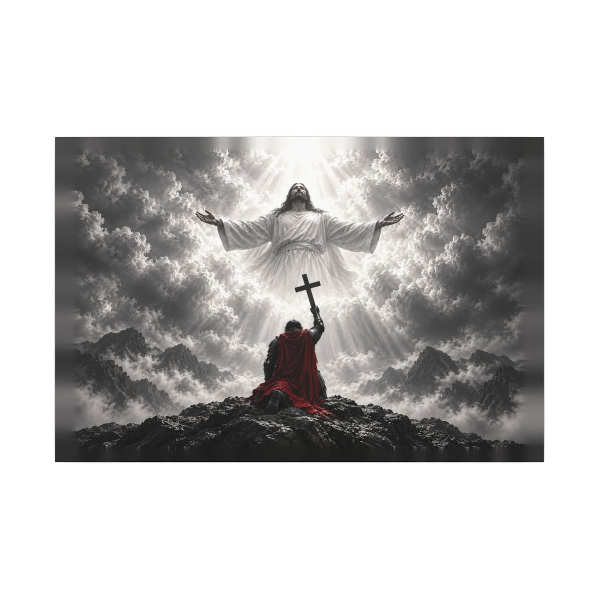 Jesus and the Warrior - Christian Wall Art | Canvas (Landscape)