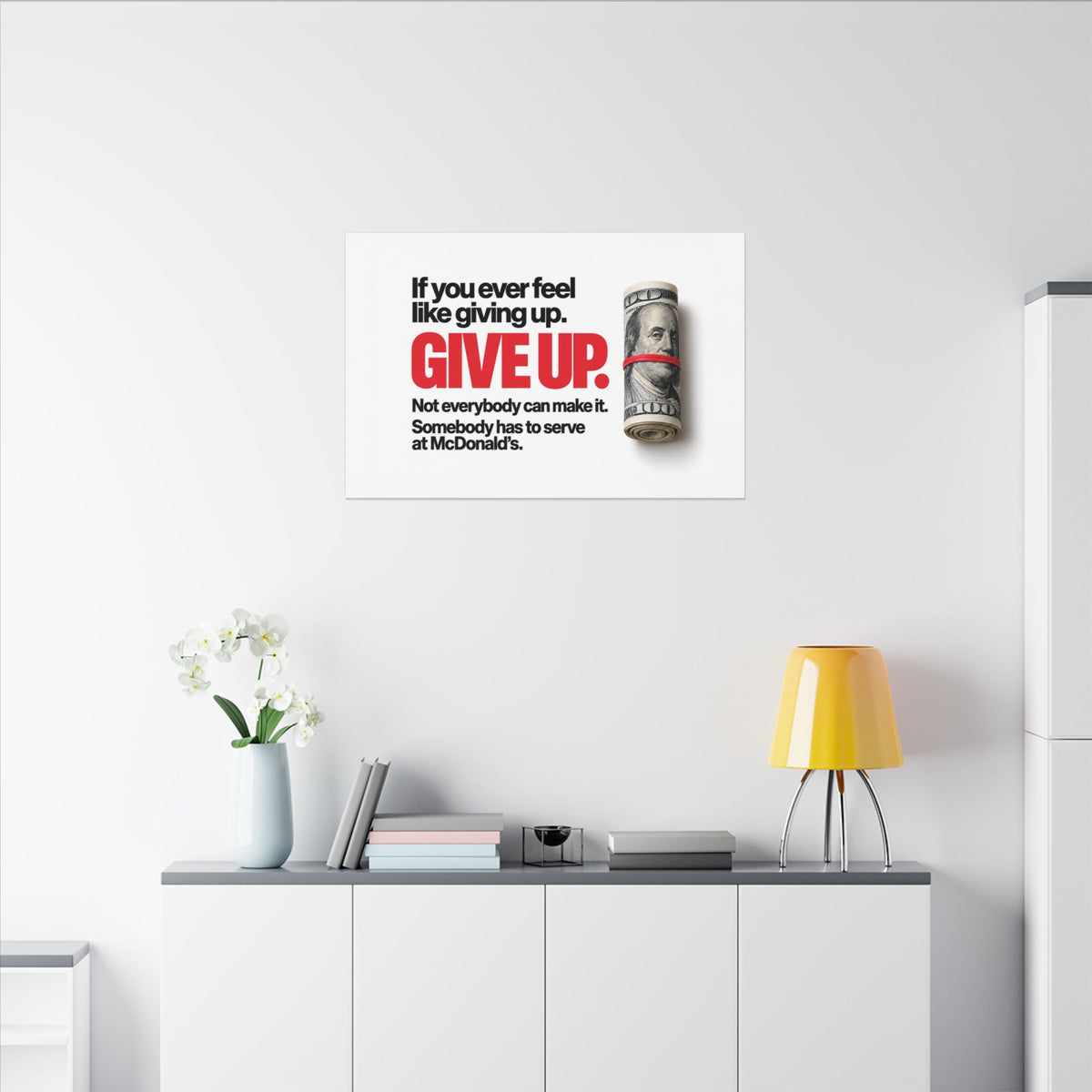 Give Up - Meme Wall Art | Canvas (Landscape)
