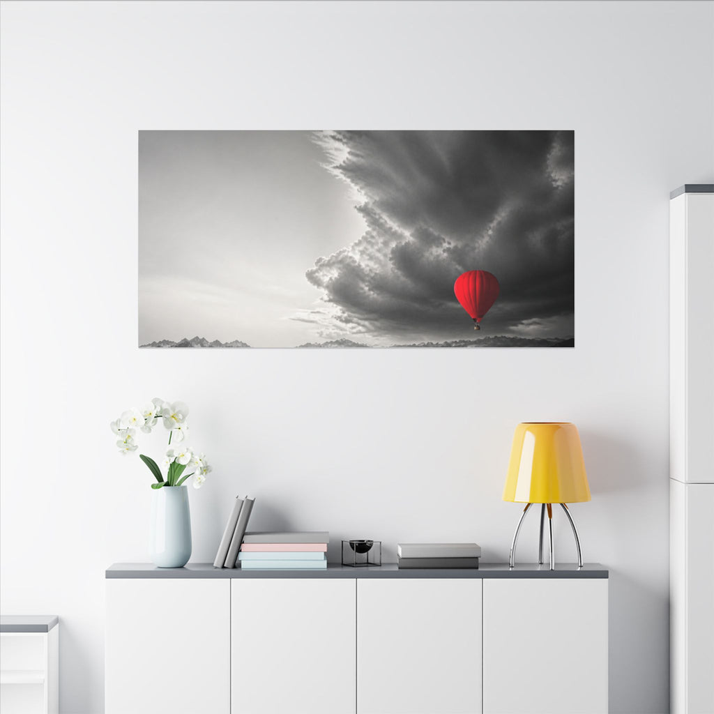 Red Balloon - Over the Bed Wall Art | Canvas (Panoramic)