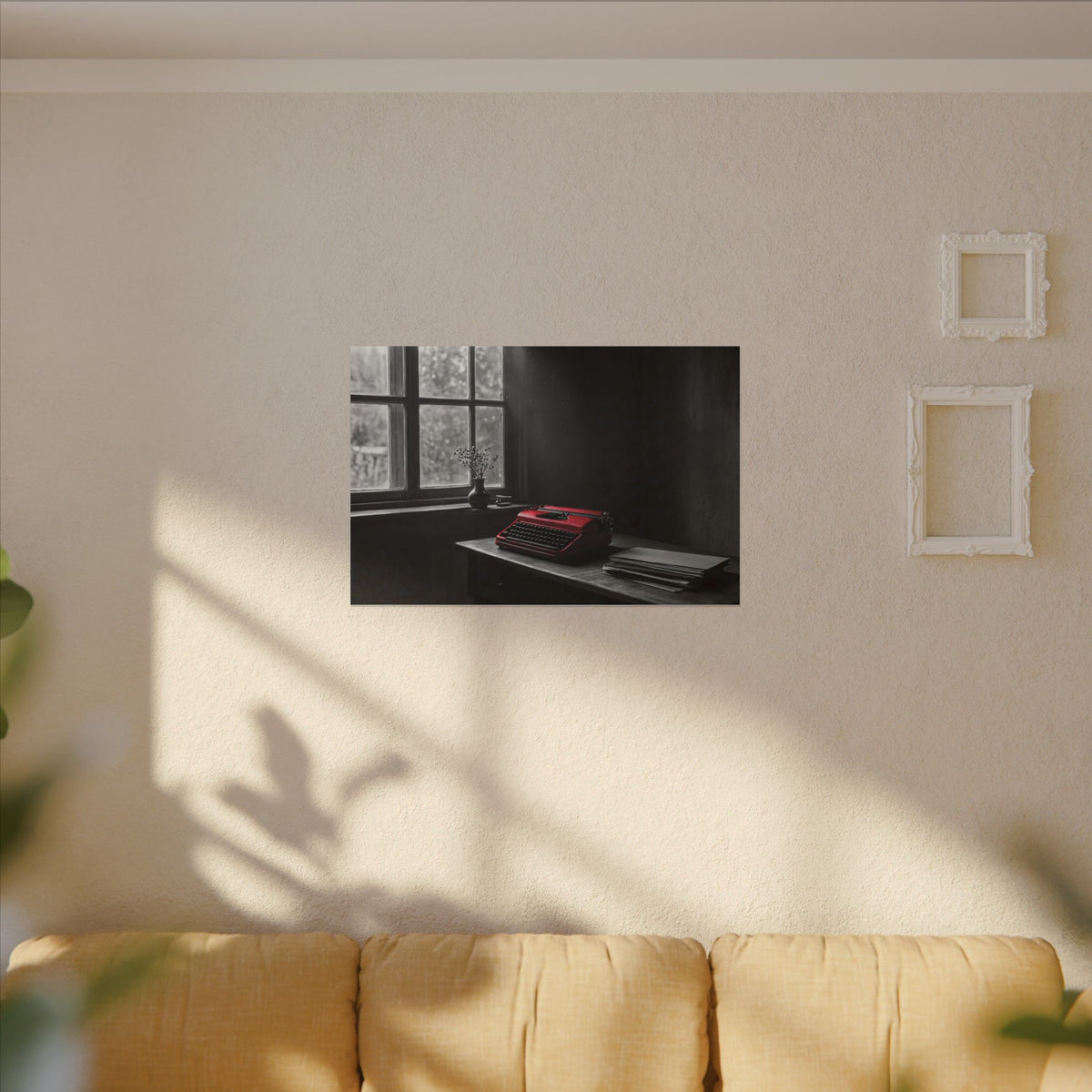 The Red Typewriter - Unique Office Wall Art | Canvas (Landscape)