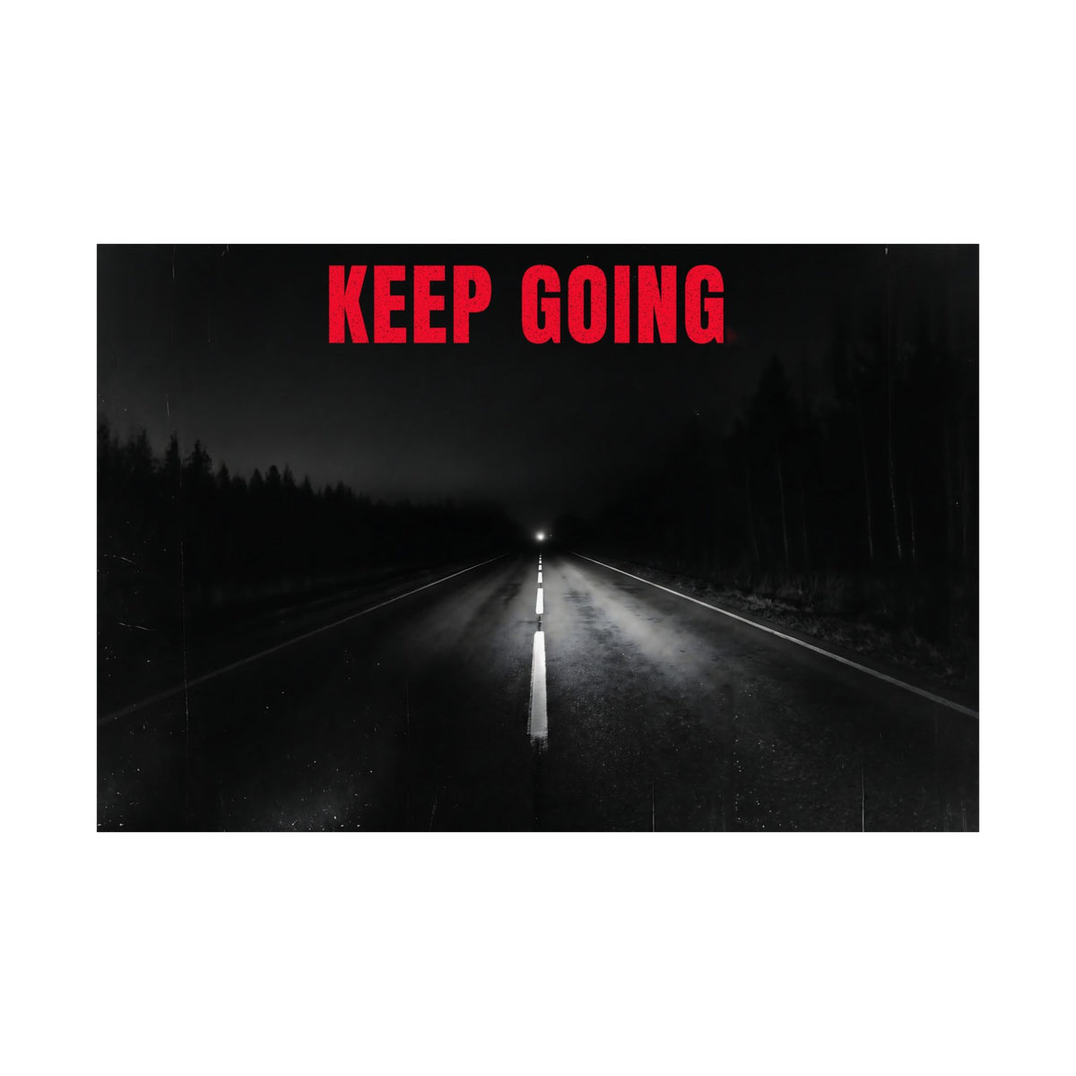 The Extra Mile - Night Road Wall Art | Matte Poster (Landscape)