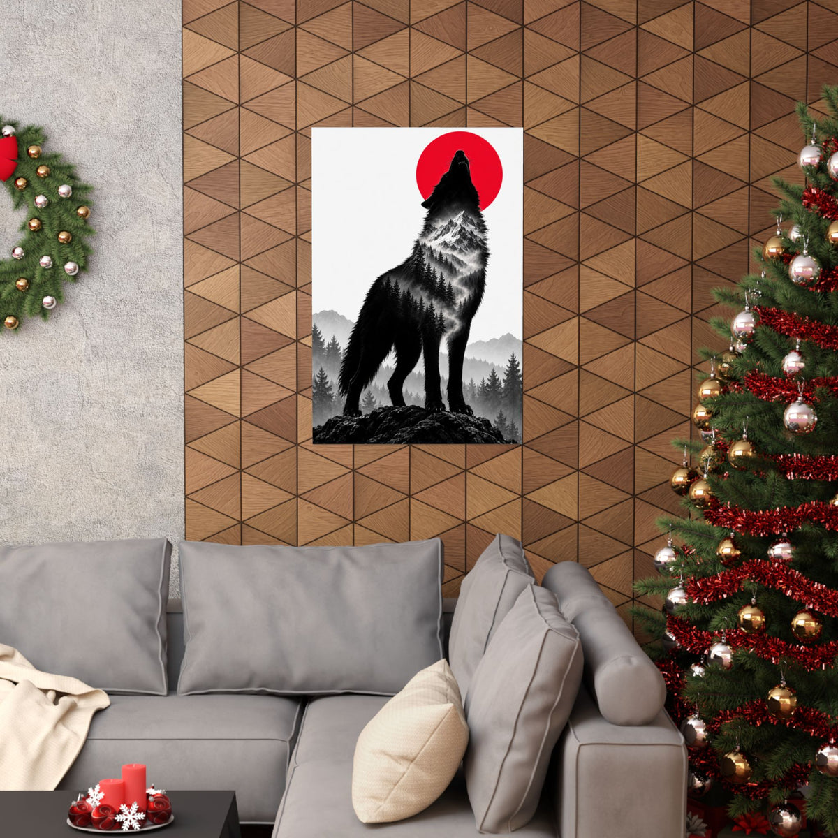Howling Wolf - Dark Wall Art | Matte Poster