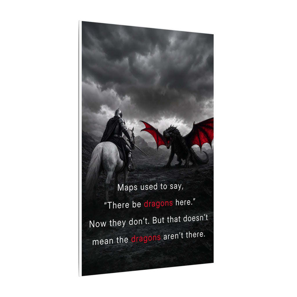 There Be Dragons - Man Cave Decor | Canvas