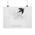The Flock Went Left - Charcoal Wall Art | Matte Poster (Landscape)