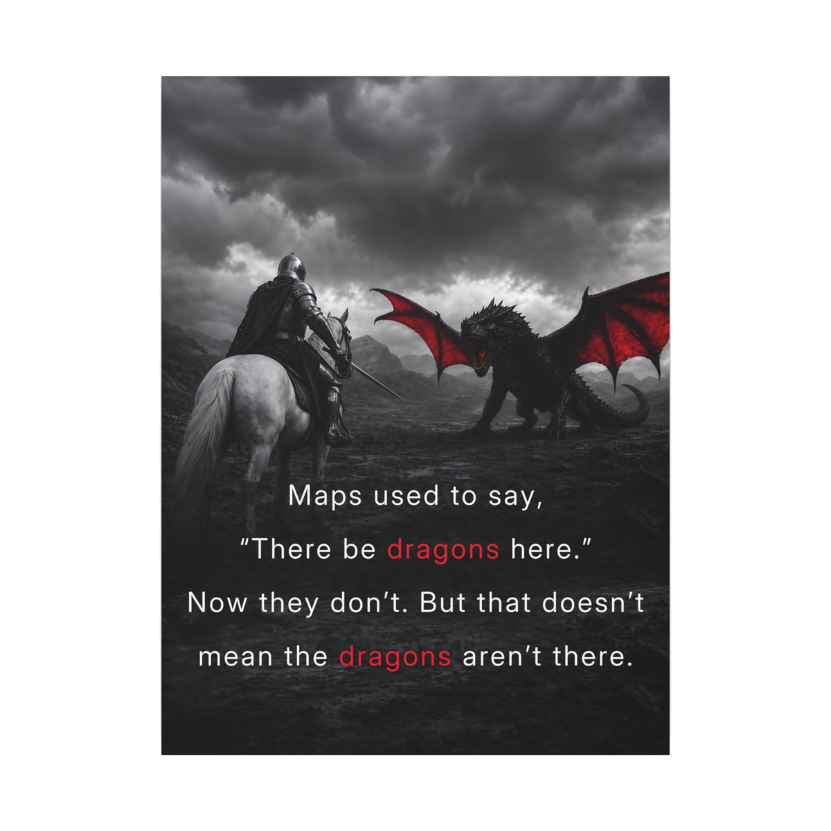 There Be Dragons - Man Cave Decor | Canvas