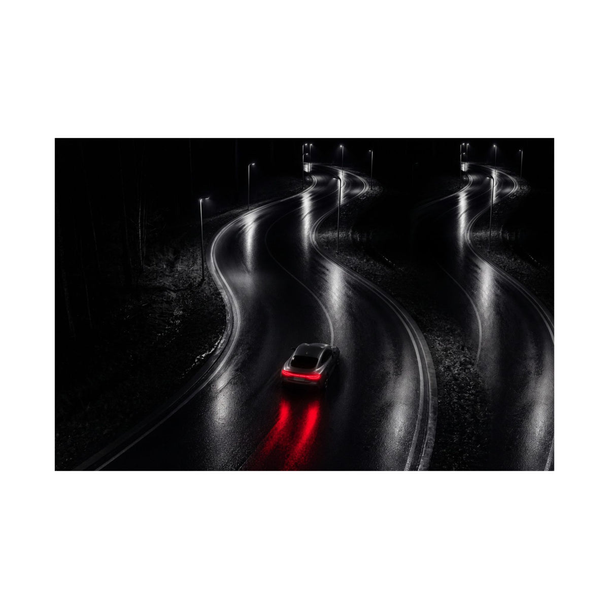 The Racing Line - Night Driving Wall Art | Matte Poster (Landscape)