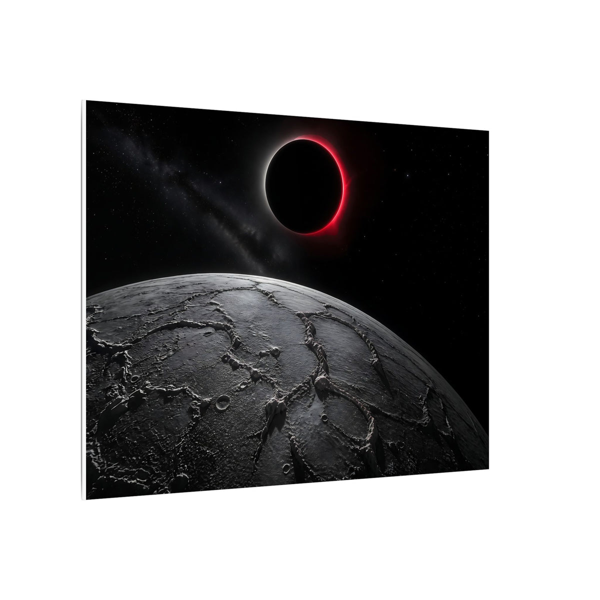 Red Eclipse - Moon Wall Art | Canvas (Landscape)