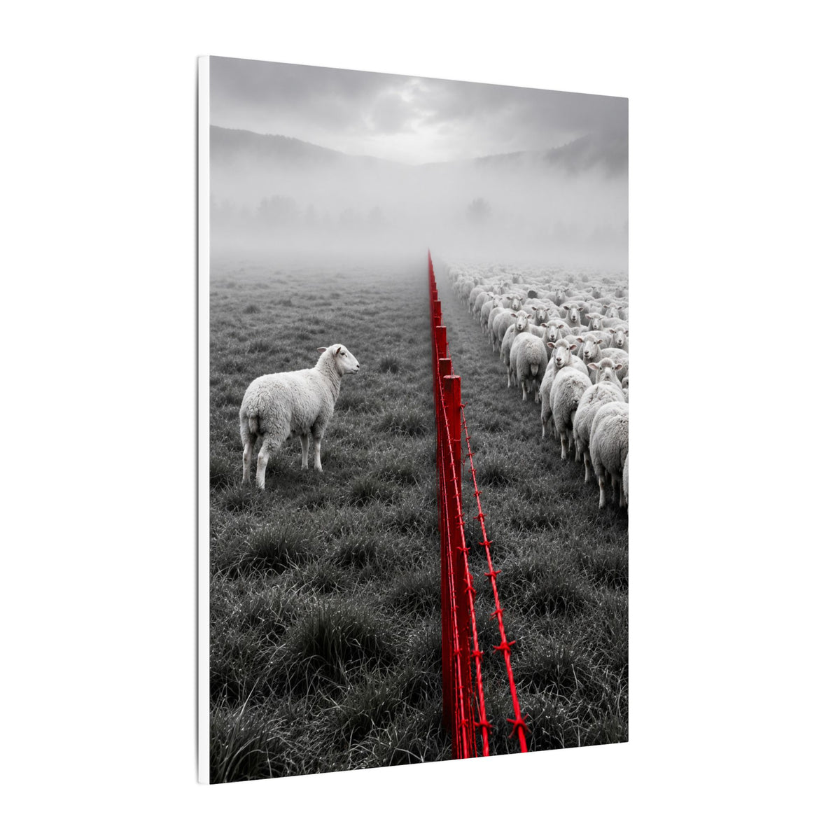 Lone Lamb - Black and White Wall Art | Canvas