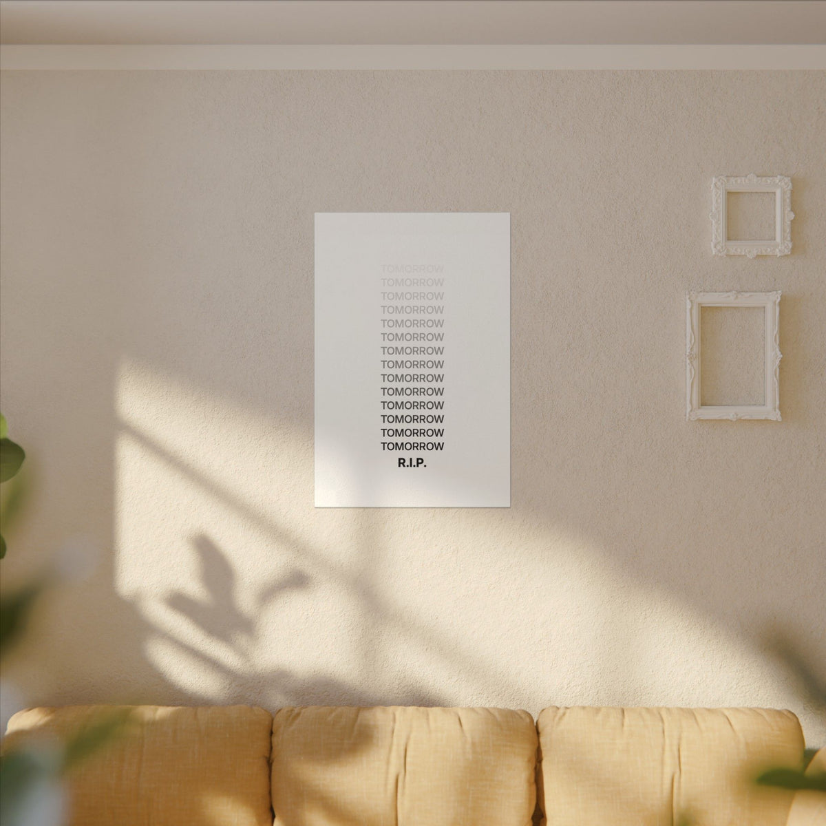 RIP Tomorrow White - Motivational Typography Poster | Canvas