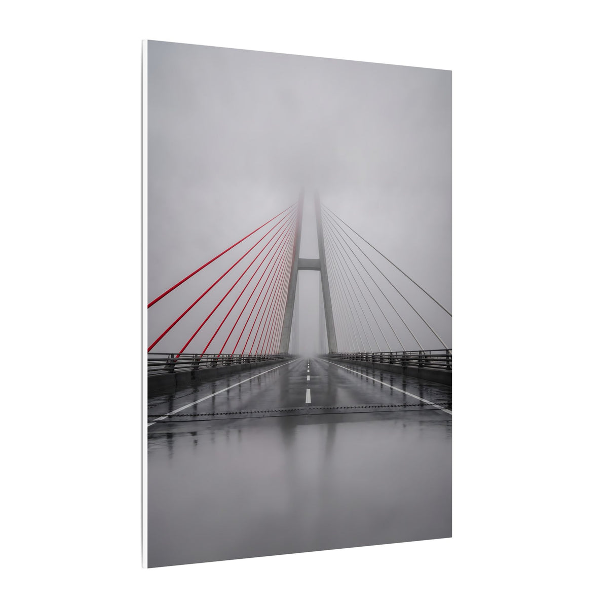 Span in Fog - Red Wall Decor | Canvas