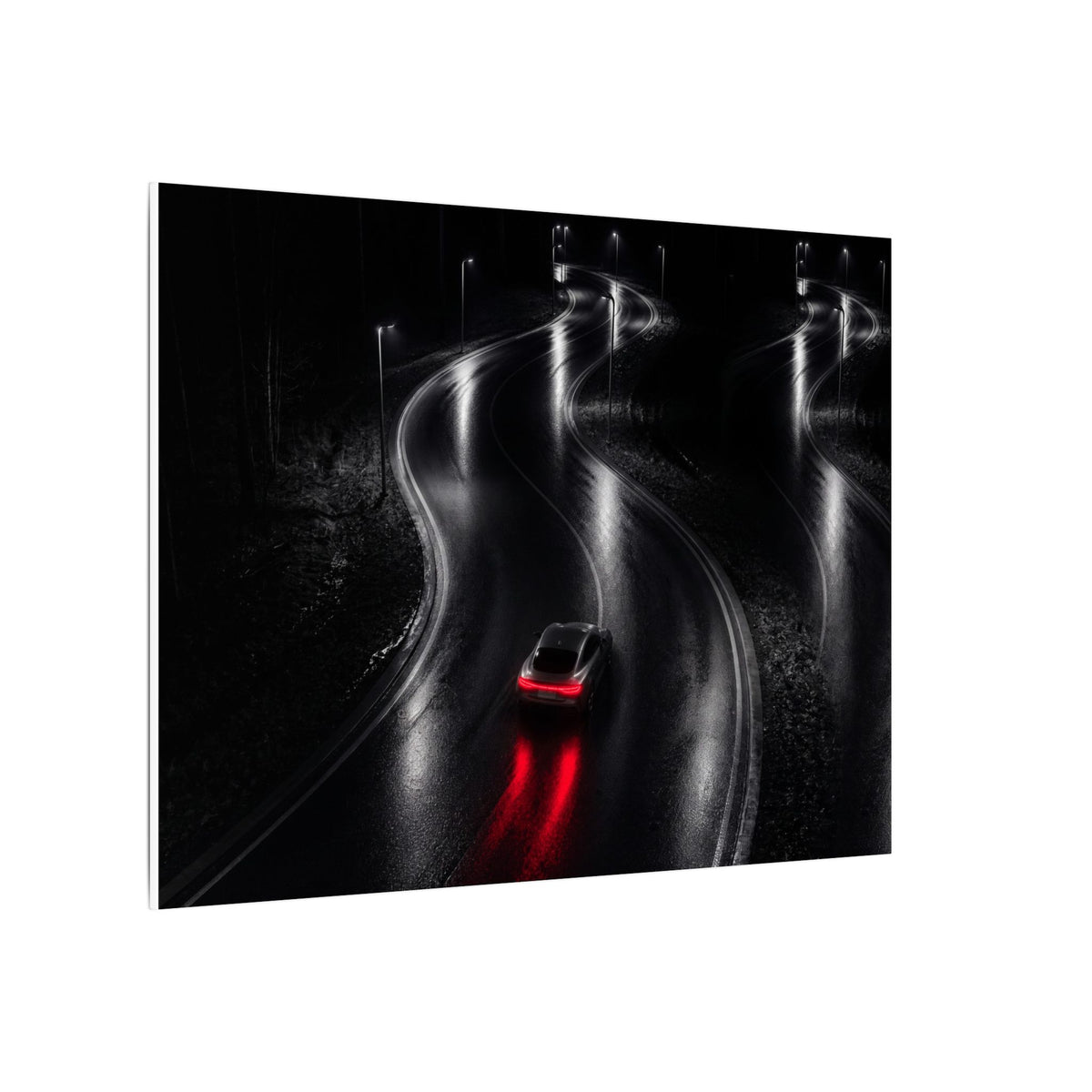 The Racing Line - Night Driving Wall Art | Canvas (Landscape)