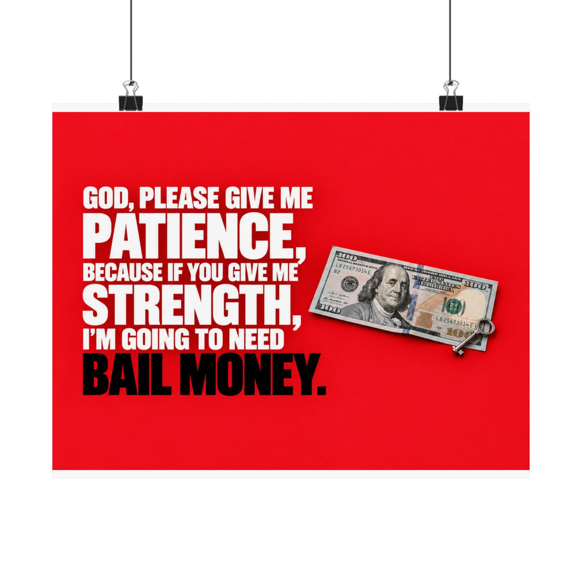 Bail Money - Meme Wall Art | Matte Poster (Landscape)